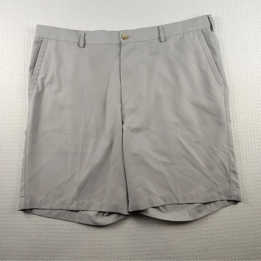 Peter Millar Crown Sport Golf Shorts Mens 40 Light Gray Performance Wicking